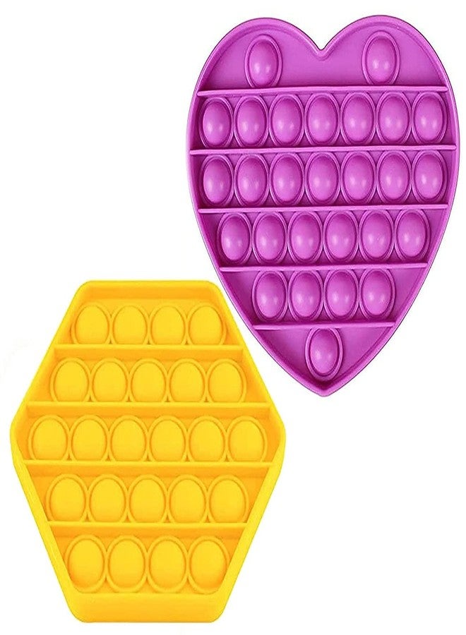 IndusBay® Pack of 2,Pop It Fidget Toys, Push Pop Bubble Fidget Sensory Toy, Autism Special Needs Silicone Stress Relief Toy, Great Fidget Toy Sensory Toys for Girls Boys Kids Adults - Image 1